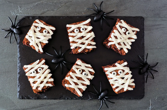 Mummified Fudgy Pumpkin Brownies