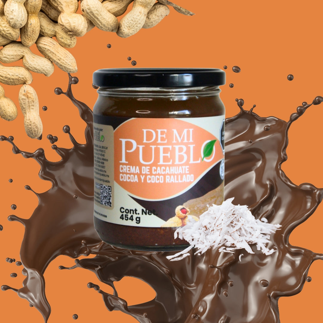 Crema de Cacahuate con Cocoa y Coco Rallado 454g