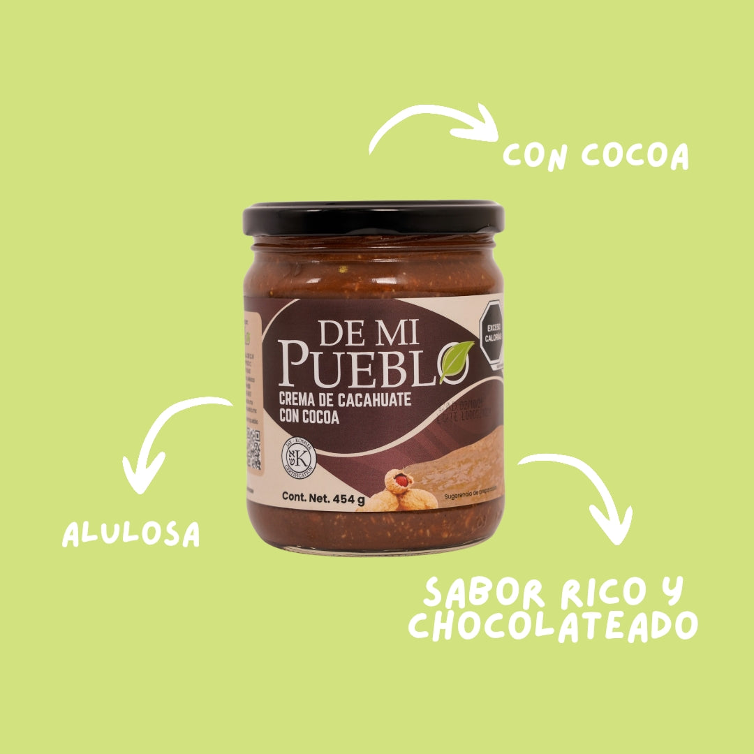 Crema de Cacahuate Natural con Cocoa 454g