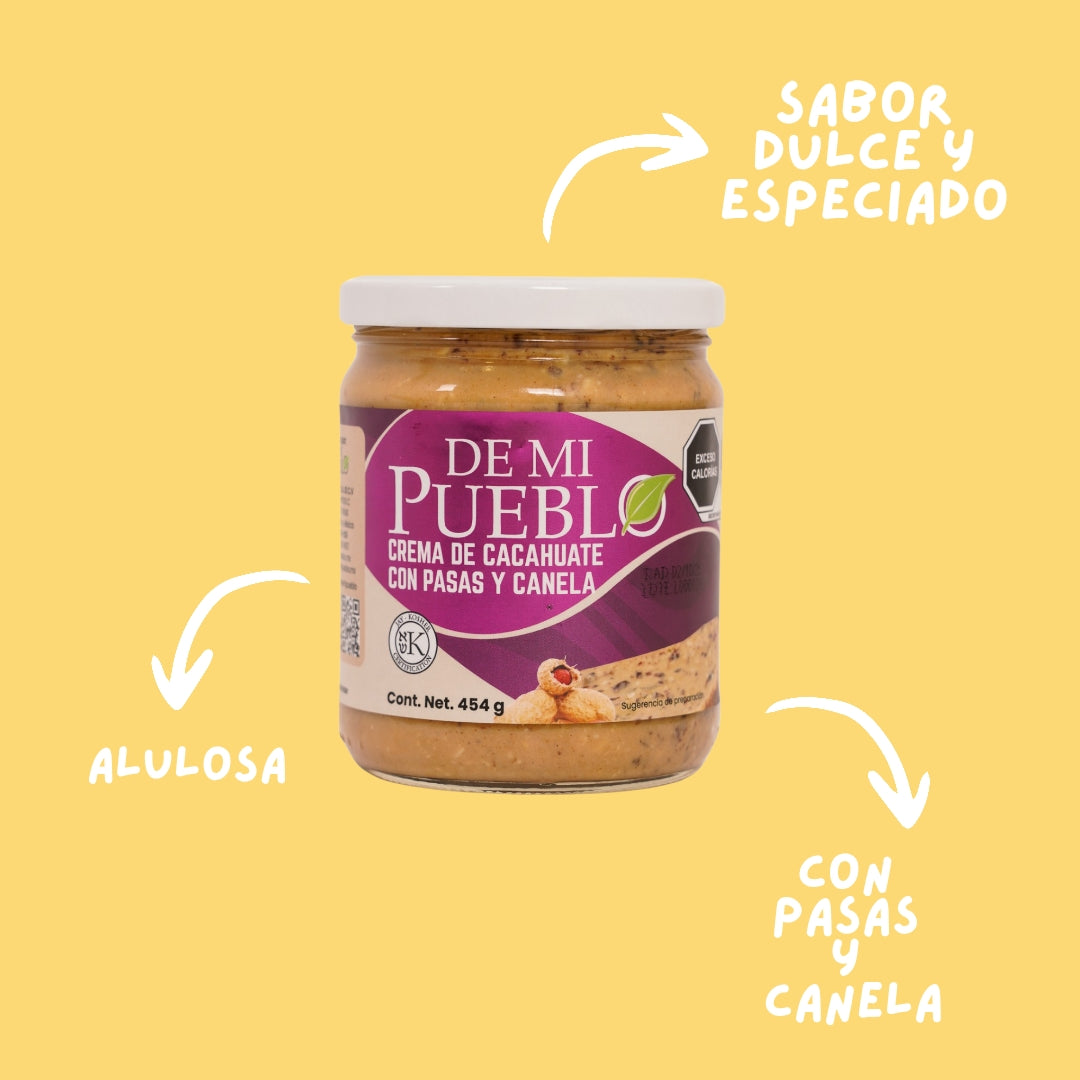 Crema de Cacahuate con Pasas y Canela 454g