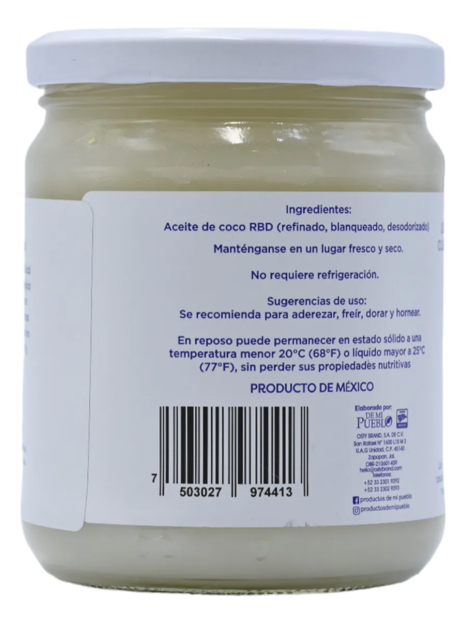 Aceite de coco desodorizado 473 ml